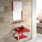 Gabinete para Banheiro com Espelheira Bora Bora Pettra Vermelho