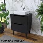 Gabinete Para Banheiro Com Pés Retrô e 2 Gavetas 80 cm