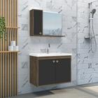 Gabinete Para Banheiro com Pia e Espelho Incluso Clean 60