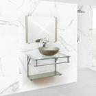 Gabinete para Banheiro completo com Cuba Redonda Vidro 60 cm