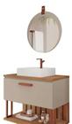 Gabinete Para Banheiro Duna 80cm + Espelho Para Banheiro Lua