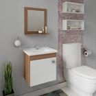 Gabinete Para Banheiro Íris 44cm C/Espelho Amendoa/Branco - MGM
