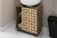 Gabinete para Banheiro Pequin Madeira Rústica/Madeira 3D - Móveis Bechara