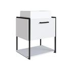 Gabinete Para Banheiro Suspenso 50cm P1009 Branco com cuba - Placa e Ponto Ltda