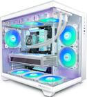 Gabinete para PC MUSETEX Y6 ATX Type-C com 6 Ventiladores PWM ARGB e Radiador de 360mm