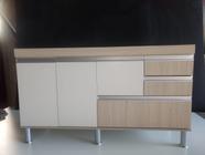 Gabinete para pia de cozinha Donatello 1,50m Cípres e Branco Fosco 100% MDF 15mm