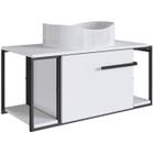 Gabinete Susp E Cuba Marmore Sintetico P1019X941012 Branco Branco PP - Placa & Ponto