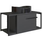 Gabinete Susp E Cuba Marmore Sintetico P1019X941012 Grafite Preto PP - Placa & Ponto