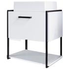 Gabinete Suspenso Banheiro 50 cm Com Cuba Preto Branco P1009 PP - Placa e Ponto