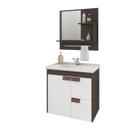 Gabinete Toucador Armário P/ Banheiro Branco e Café Tulipa Mgm 59cm