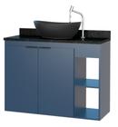 Gabinete toucador aster 80 tampo granito escovado azul - COZIMAX