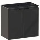 Gabinete Umbu para Banheiro com Tampa de Vidro Preto 62cm sem Cuba - P101497 - COZIMAX