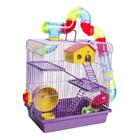 Gaiola hamster 3 andares tubo super luxo lilas