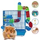 Gaiola Hamster Azul Grande Labirinto Com Tubos Bebedouro - American Pets