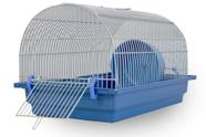 Gaiola Hamster N209 Pequena Zincada Prata Fundo Azul