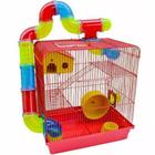 Gaiola Hamster Tubos 3 Andares Vermelha 26x38x43 Power Pets