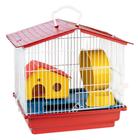 Gaiola Para Hamster 1 Andar Completa Teto Plástico Cor Vermelho Jel Plast Pet Roe