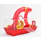 Gaiola Para Hamster Roedores com Tubos Divertidos Vermelha