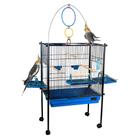 Gaiola Viveiro Para Aves Calopsita Triplex Cor Preto e Azul Jel Plast Pet Piu