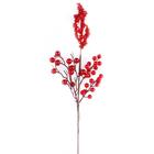 Galho decorativo berry natalino bolinha vermelho - 60cm