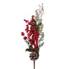 Galho Decorativo Médio Frutos Vermelhos Pequenos - 38cm