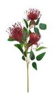 Galho Flor Tropical Romance Vinho 65cm com 3 flores - Kaza Decore