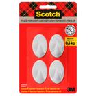 Gancho adesivo plástico pequeno HB004684310 com 4 unidades Scotch 3M