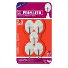 Gancho Adesivo Primafer Branco Plastico/Metal 0,3 1Kg 5Peca Oval Pr2562