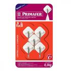 Gancho Adesivo Primafer Branco Plastico/Metal 0,3 Kg 5Peca Losango Pr2561