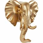 Gancho de Parede Elefante em Resina Dourado 13742 Mart