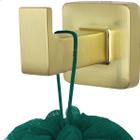 Gancho Porta Toalha De Rosto Dourado Escovado Cabide Simples Suporte De Parede Banheiro Acessorio Quadrado Lavabo Multiuso Metal Gold Fosco