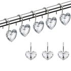 Ganchos de cortina de chuveiro Actpe Decorative Crystal Heart Shape