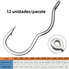 Ganchos de Pesca Automáticos Afilados - 12 Peças de Aço de Alto Carbono