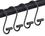 Ganchos para cortinas de chuveiro CHICTIE Black Premium Metal, conjunto de 12