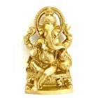 Ganesha Arco Dourado Em Resina 14 Cm