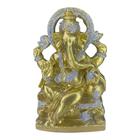 Ganesha Arco Dourado em Resina 14 cm