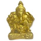 Ganesha Meditando Indiano Dourado Em Resina 6 Cm - Meta Atacado