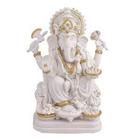 Ganesha Prosperidade Branco Em Resina 15 Cm