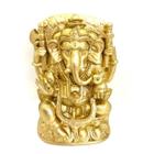 Ganesha Trono Dourado Em Resina 13 Cm