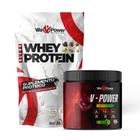 Ganho de Musculos: Combo Whey Protein 1.8kg e V-Power Pré-Treino 300g