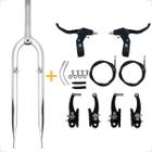 Garfo Bike Bicicleta Aro 26 Cromado Rosca Standard + Kit Freio V-brake Completo