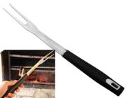 Garfo De Churrasco Carne Trinchante Profissional Inox Preto 40cm