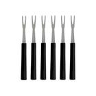 Garfo para petisco inox preto 6 pcs