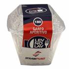 Garfo Plástico para Aperitivo com Exclusivo Pote Organizador cor Cristal Pt/180 GSC-533 - Strawplast