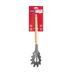 Garfo Talher Pegador Massa Culinário Silicone 31cm Utensílio Cabo Madeira Cozinha - 8659 Mor