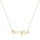 Gargantilha Amor Banhada a Ouro 18k 7501 45cm 3cm