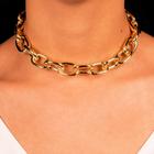 Gargantilha Choker Correntaria Banhada a Ouro 18k