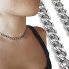 Gargantilha Choker Grosso Grumet 8mm Mm Colar Prata Aço Inox