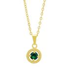 Gargantilha Horus Import Ponto Luz Medal Verde Esmeralda Banhada Ouro 18 K - 1061143