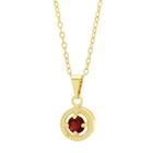 Gargantilha Horus Import Ponto Luz Medal Vermelho Rubi Banhada Ouro 18 K - 1061144